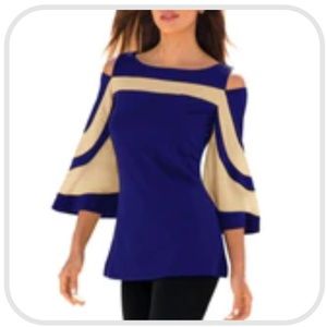 GeoPop Cut-Out Blouse Size L New